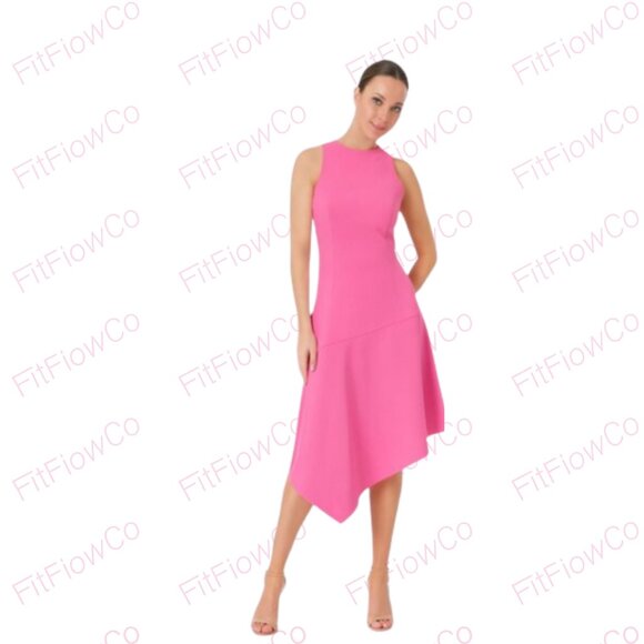 ⚡ NWT Maggy London Sleeveless Asymmetric Hem Midi Dress – Rose, Size 2 - Picture 1 of 3